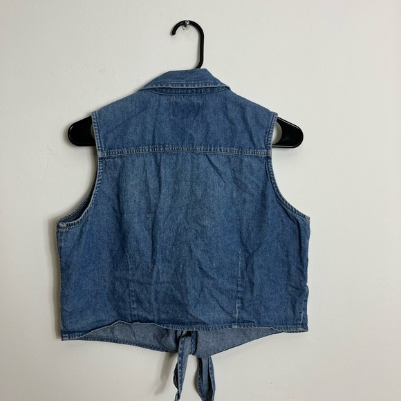 Vintage Jordache Cropped Denim Vest Sz L - Picture 6 of 7